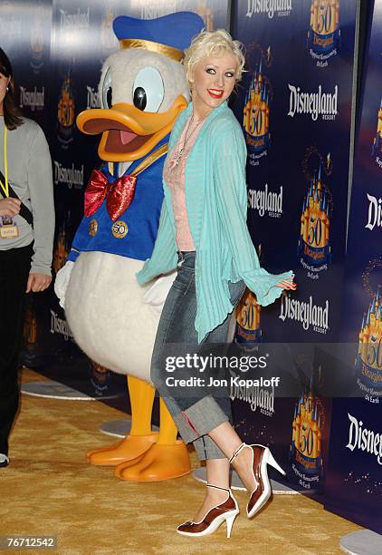 Christina Aguilera with Donald Duck