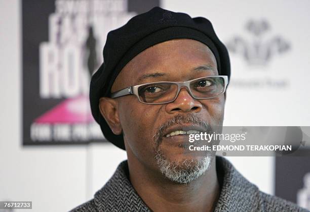 Actor Samuel L. Jackson attends a photocall in central London, 13 September 2007, as he announces his co-host and artists to date for the Swarovski...