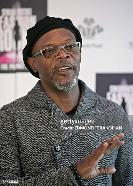 Actor Samuel L. Jackson attends a photocall in central London, 13 September 2007, as he announces his co-host and artists to date for the Swarovski...