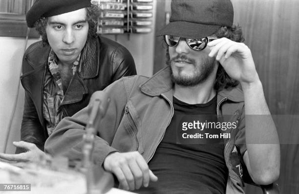 Steven “Little Steven” Van Zandt and Bruce Springsteen get interviewed on-the-air by Cat Simon at WQXI Radio on March 27, 1976 in Atlanta, Georgia.