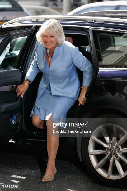 Camilla, Duchess of Cornwall arrives to officially open the new junior school building at Queen's Gate School, South Kensington on September 13, 2007...