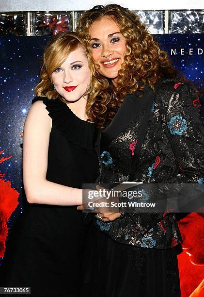 Actresses Evan Rachel Wood and Dana Fuchs attend a special screening of "Across The Universe" at Chelsea West Theater on September 13, 2007 in New...