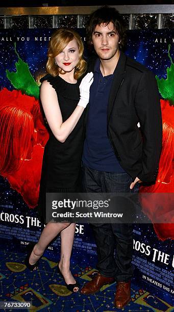 Actors Even Rachel Wood and Jim Sturgess attend a special screening of "Across The Universe" at Chelsea West Theater on September 13, 2007 in New...