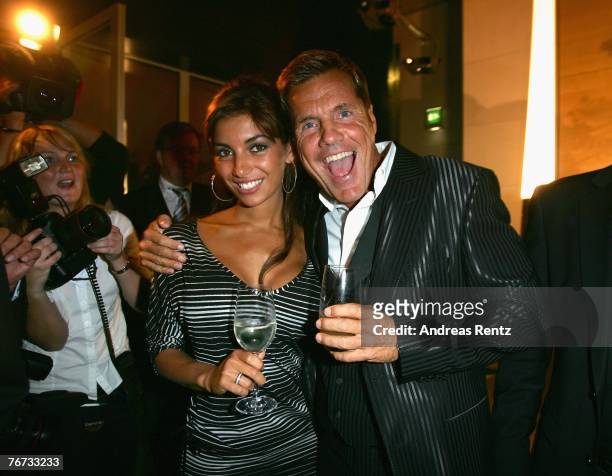 Dieter Bohlen with girlfriend Carina attend the annual Bertelsmann party on September 13, 2007 in Berlin, Germany.