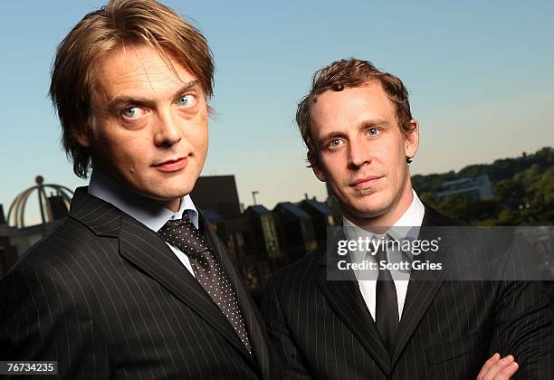 Director Maciek Szczerbowski and director Chris Lavis from the film "Madame Tutli-Putli" pose for a portrait in the Chanel Celebrity Suite at the...