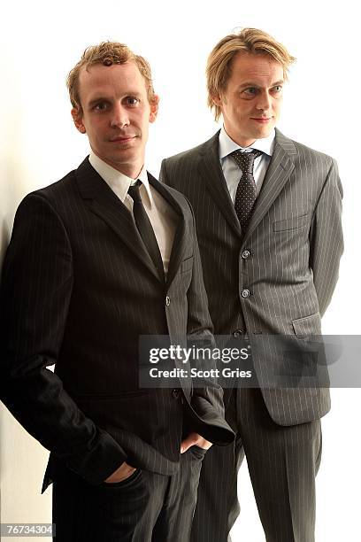 Director Chris Lavis and director Maciek Szczerbowski from the film "Madame Tutli-Putli" pose for a portrait in the Chanel Celebrity Suite at the...
