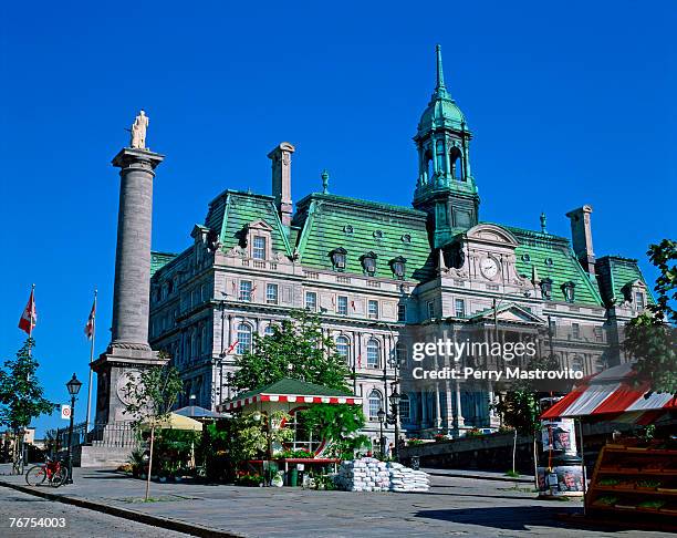 montreal city hall, old montreal, quebec, canada - hotel de ville montreal stock pictures, royalty-free photos & images