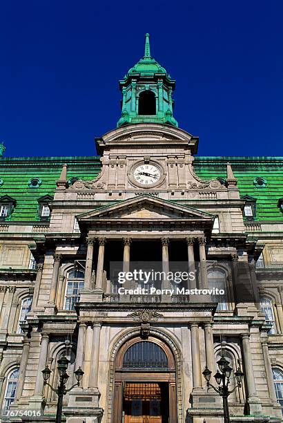 montreal city hall, old montreal, quebec, canada - hotel de ville montreal stock pictures, royalty-free photos & images