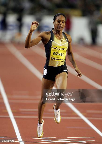 Sanya Richards of USA wins the womens 400m during the IAAF Golden League Memorial Van Damme meeting on September 14, 2007 at the King Baudouin...
