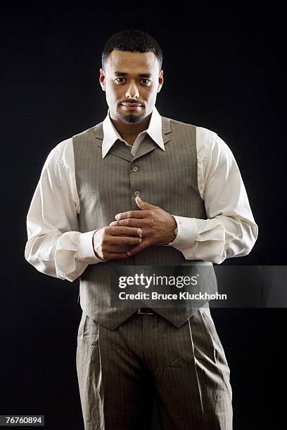 Johan Santana of the Minnesota Twins poses for a photo in Golden Valley, Minnesota on June 26, 2007.