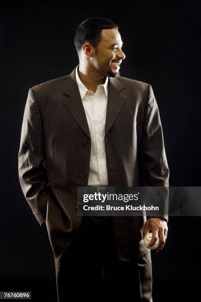 Johan Santana of the Minnesota Twins poses for a photo in Golden Valley, Minnesota on June 26, 2007.