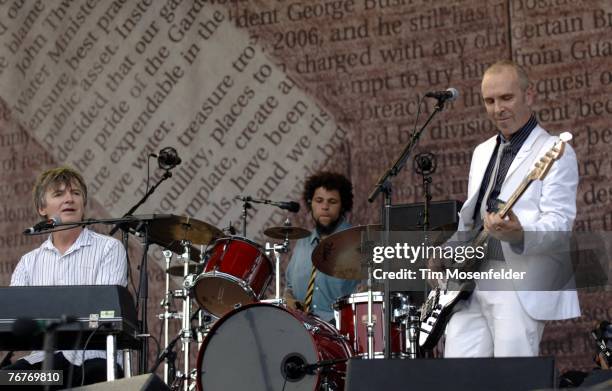 Neil Finn, Matt Sherrod and Nick Seymour of Crowded House performs as part of the Austin City Limits Music Festival at Zilker Park on September 14,...
