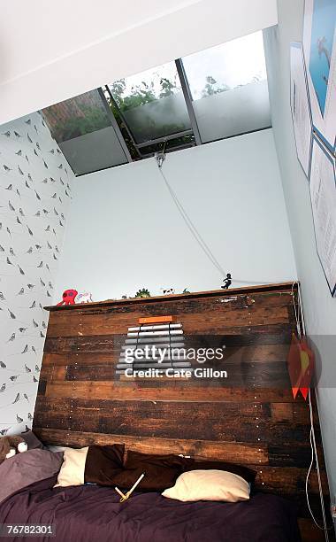 The view of a bedroom in the show home in the eco village on Helio Road in Wallington, Surrey which had its doors open to the public for London's...