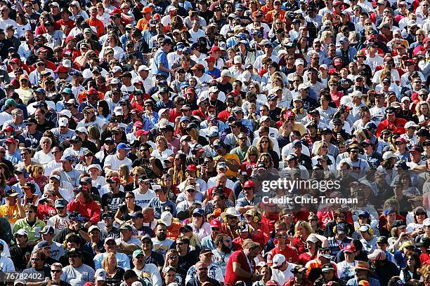 Fans watch during the Sylvania 300 at New Hampshire International Speedway on September 16, 2007 in Loudon, New Hampshire.