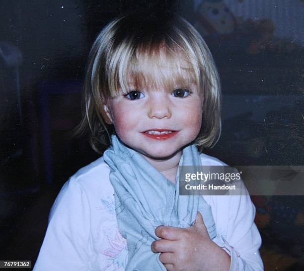 In this handout photo, relased September 16, 2007 missing child Madeleine McCann smiles. The McCann family have returned from Portugal after local...