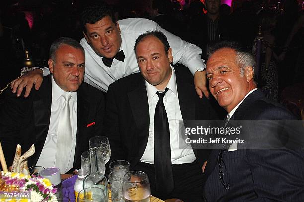 Vincent Curatola, Steve Schirripa, James Gandolfini and Tony Sirico attend HBO after party for the 59th Primetime Emmy Awards at The Pacific Design...