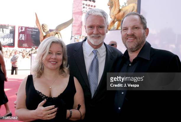 Alison Owen, John Hart and Harvey Weinstein