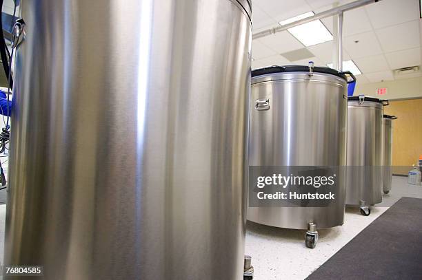 vats in laboratory - dry ice storage stock pictures, royalty-free photos & images