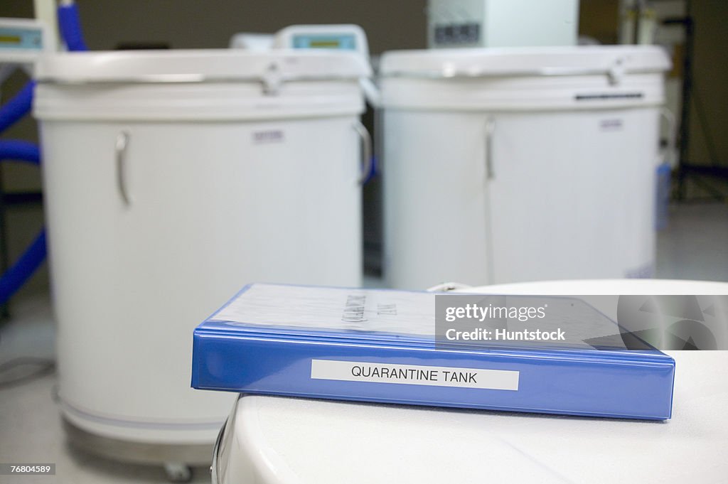 Large tanks and binder in laboratory