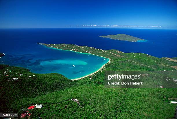 aerial view of coastline - magens bay stock pictures, royalty-free photos & images