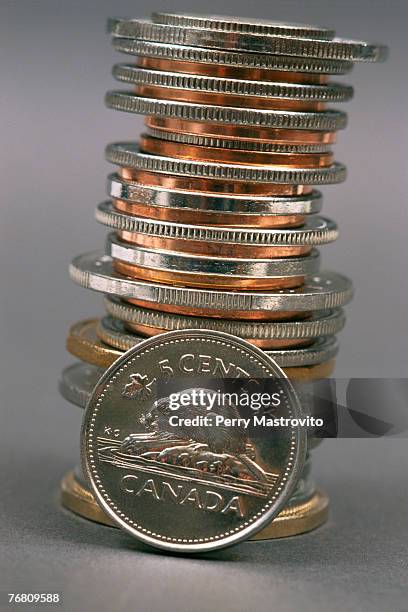Canadian Coin Stack Canadian Coins Photos and Premium High Res Pictures - Getty Images