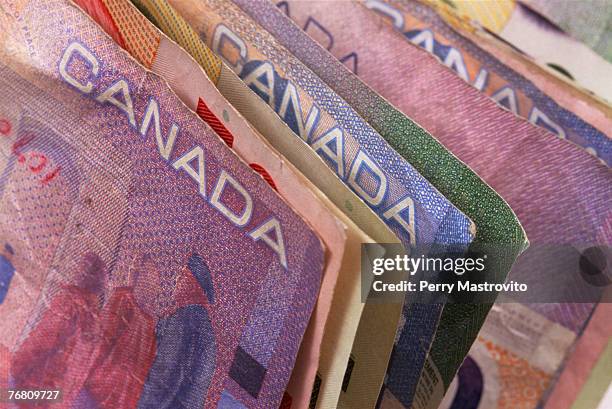 canadian currency bank notes - twenty canadian dollar note stock pictures, royalty-free photos & images