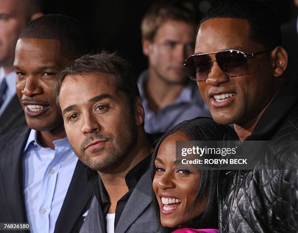 Cast members Jamie Foxx and Jeremy Piven are joined by celebrities Jada Pinkett Smith and Will Smith as they arrive for the world premiere of "The...