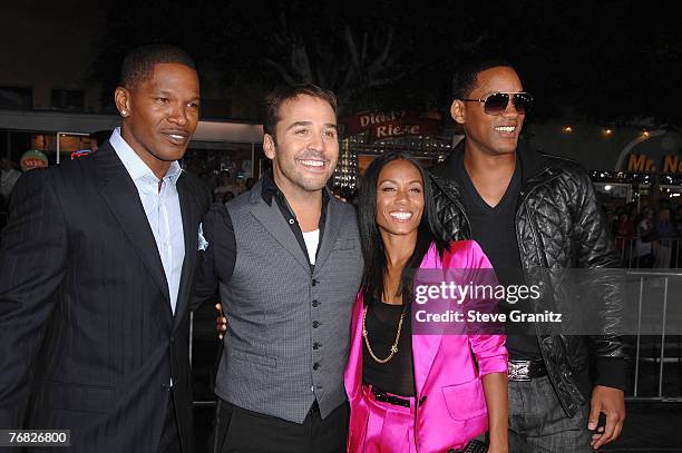 Actor Jamie Foxx and Actor Jeremy Piven and Actress Jada Pinkett Smith and Actor Will Smith arrives at the Mann's Village Theatre for the Los Angeles...