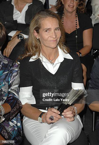 Princess Elena of Spain attends Angel Schlesser Spring Summer 2008 fashion show during Pasarela CIbeles Madrid Fashion Week on September 17, 2007 in...