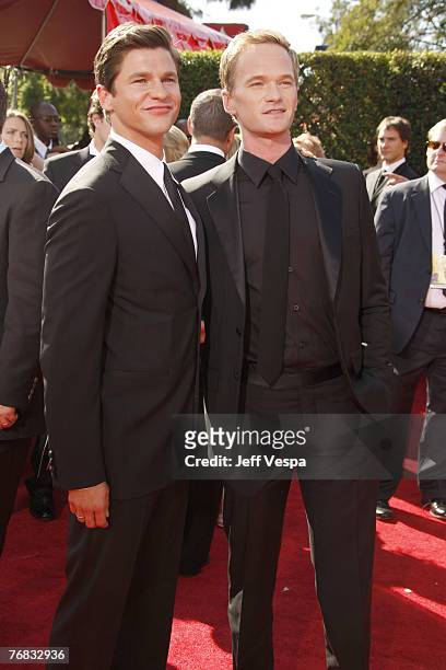 Neil Patrick Harris and guest arrive at the 59th Annual Primetime Emmy Awards at the Shrine Auditorium on September 16, 2007 in Los Angeles,...