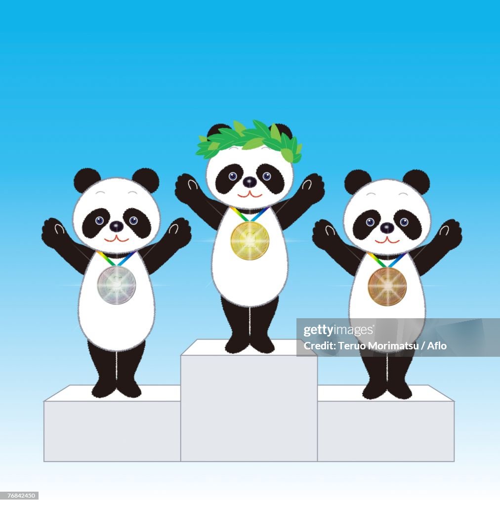 Panda Medal Winners on a Podium