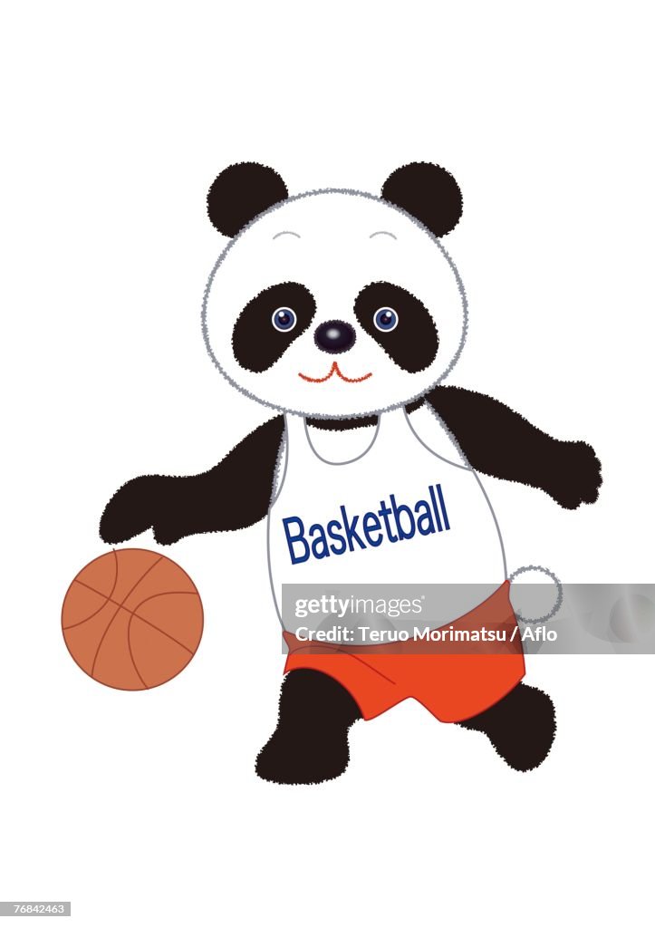 Panda Basketball Player Dribbling
