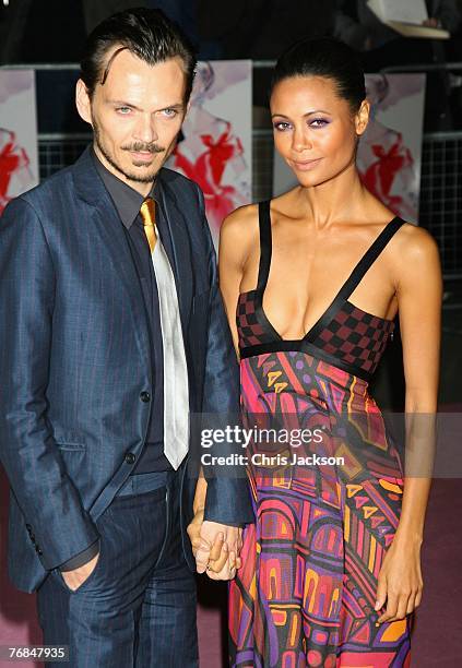Actress Thandie Newton and designer Matthew Williamson arrive at the The Golden Age Of Couture party at the V&A on September 18, 2007 in London,...