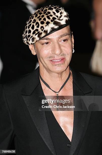 John Galliano arrives at the The Golden Age Of Couture party at the V&A on September 18, 2007 in London, England.