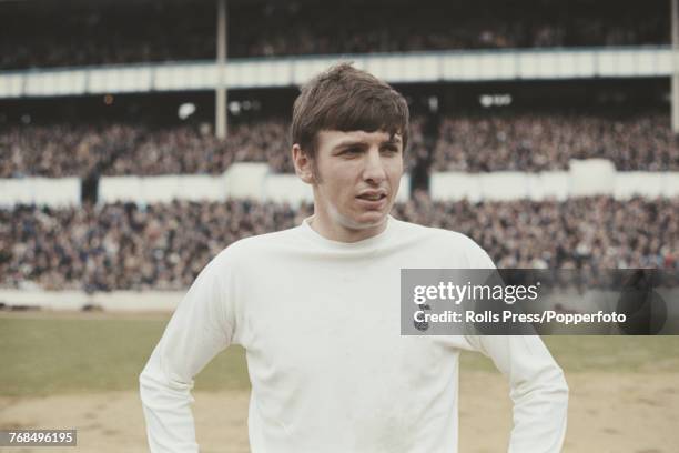 English professional footballer and midfielder with Tottenham Hotspur Football Club, Martin Peters pictured on the pitch at White Hart Lane prior to...