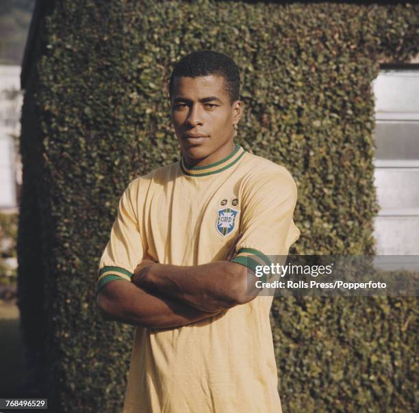 Brazilian professional footballer and midfielder / winger with the Brazil national football team, Jairzinho in 1970. Jairzinho would go on to play...