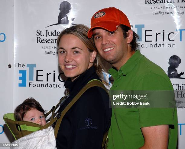 Kai Madison Trump with parents Donald Trump Jr.and Vanessa Trump at The Eric Trump Foundation Golf Invitational at Trump National Golf Club September...