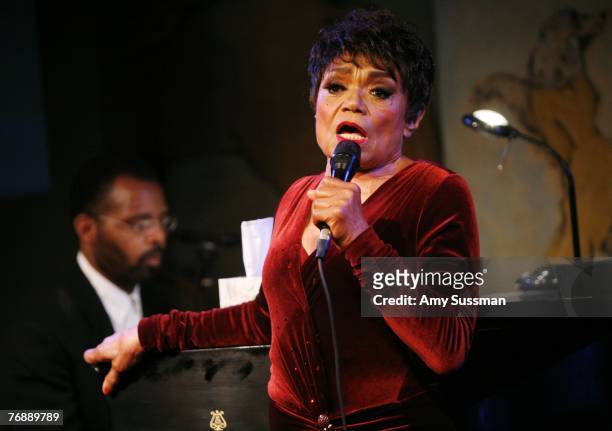 Miss Eartha Kitt performs at an event for M.A.C Cosmetics and Zac Posen at Cafe Carlyle on September 19, 2007 in New York City.