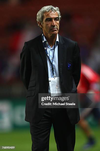 Raymond Domenech, coach of France during the Euro 2008 Group B qualifying match between France and Scotland at the Parc de Princes on September...