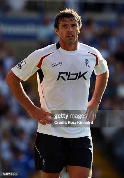Gary Speed of Bolton during the Barclays Premier League match between Birmingham City and Bolton Wanderers at St Andrews Stadium on September 15,...