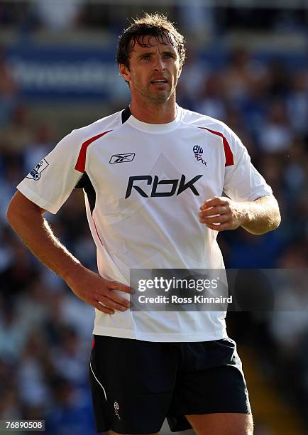 Gary Speed of Bolton during the Barclays Premier League match between Birmingham City and Bolton Wanderers at St Andrews Stadium on September 15,...