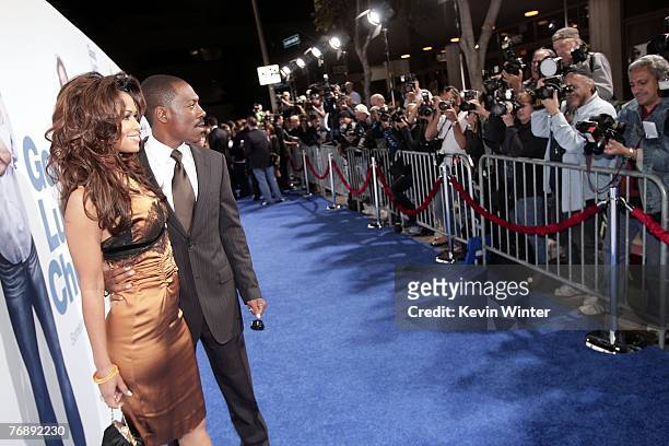 Producer Tracey Edmonds and actor Eddie Murphy arrive at the premiere of Lionsgate's "Good Luck Chuck" at the National Theater on September 19, 2007...