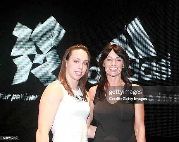 Beth Tweddle with Nadia Comaneci at the Press Conference announcing Adidas as as a T1 sponsor of the London2012 Olympic Games held at the Astoria on...