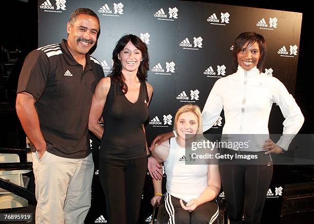 Daley Thompson, Nadia Comaneci, Shelley Woods and Denise Lewis at the Press Conference announcing Adidas as as a T1 sponsor of the London2012 Olympic...