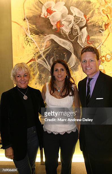 Tiffany Ortiz, wife of Boston Red Sox ball player David Oriz with guests at an evening at David Yurman in conjunction with Boston Magazine to benefit...