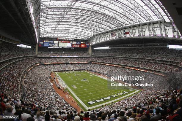 General view of Reliant Stadium as the Kansas City Chiefs play the Houston Texans on September 9, 2007 in Houston, Texas.
