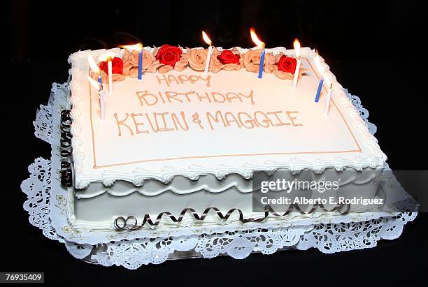 Kevin Zeggers' and Maggie Grace's birthday cake at the after party for the premiere of Sony Pictures Classics' "The Jane Austen Book Club" held at...