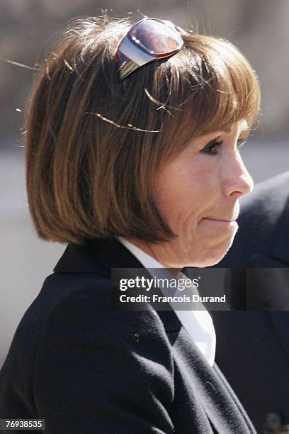 French actress Danielle Evenou arrives at the Saint-Jean Cathedral of Lyon to attend the Jacques Martin funeral ceremony held on September 20, 2007...