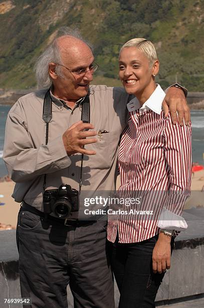 Director Carlos Saura and Fado Singer Mariza attend photocall for their movie 'Fados' during the 55th San Sebastian Film Festival on September 21,...