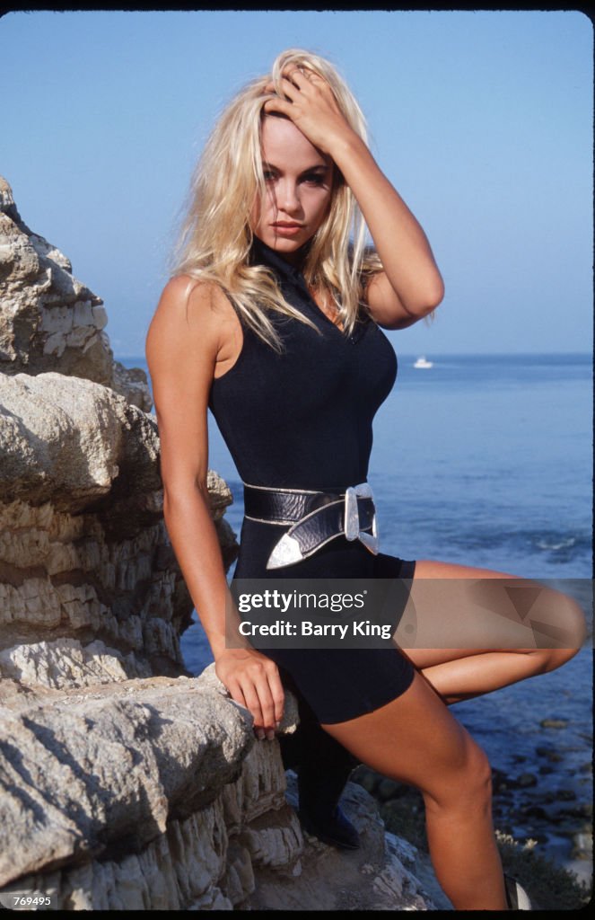 Pamela Anderson On Malibu Beach